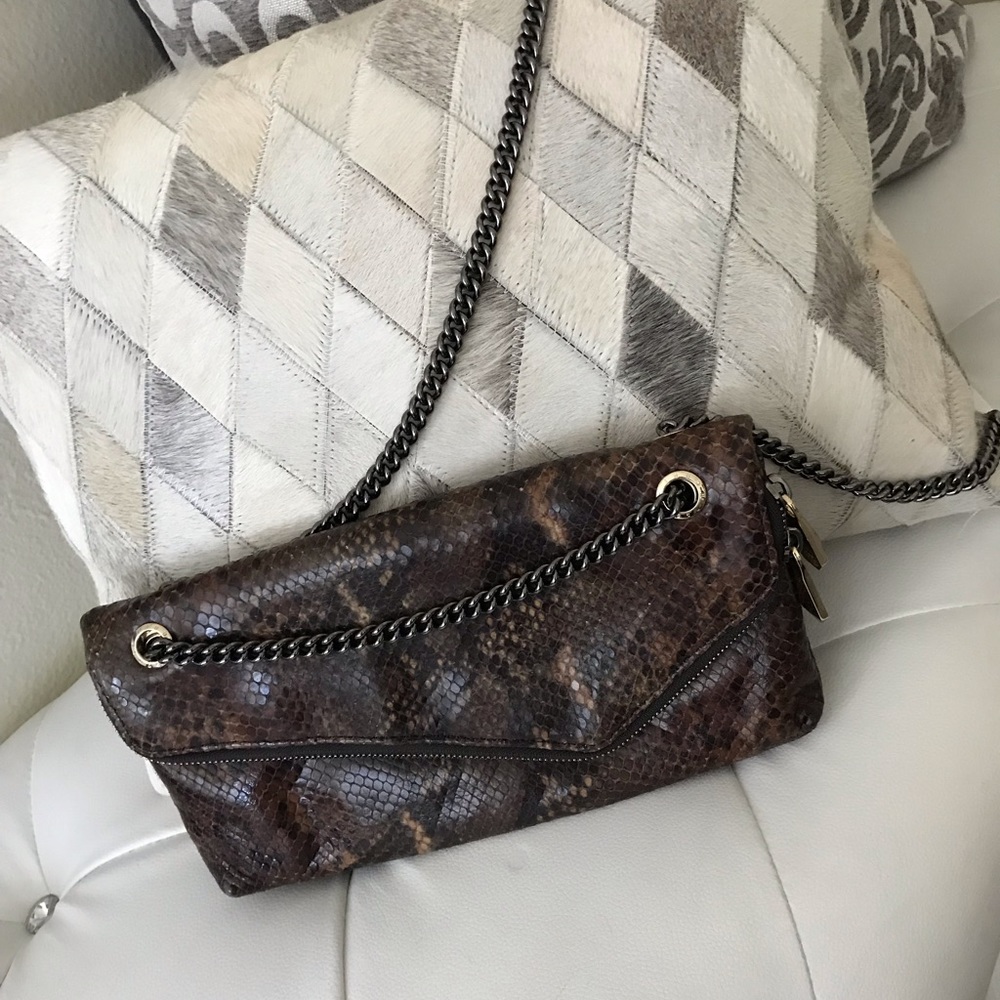 Henri Bendel snake leather handbag